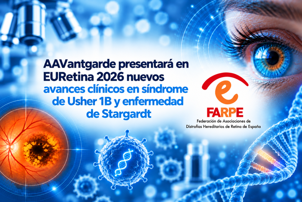 AAVantgarde presentará en EURetina 2026 nuevos avances clínicos en síndrome de Usher 1B y enfermedad de Stargardt
